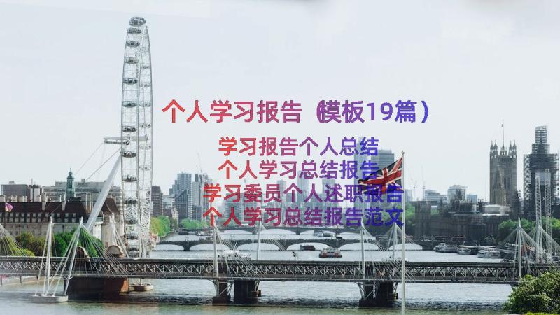 个人学习报告（模板19篇）