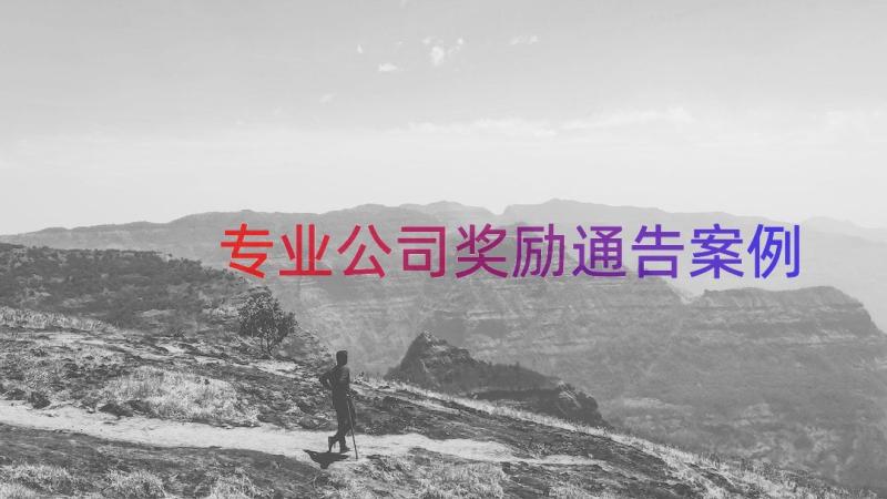 专业公司奖励通告（案例13篇）