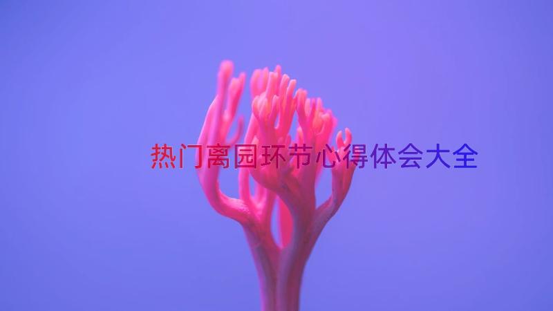 热门离园环节心得体会大全（19篇）