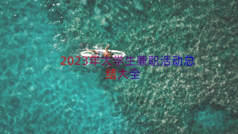 2023年大学生兼职活动总结大全（19篇）