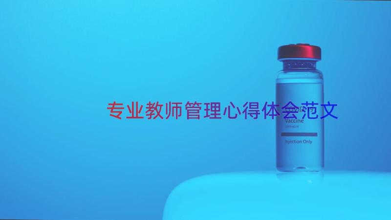 专业教师管理心得体会范文（13篇）