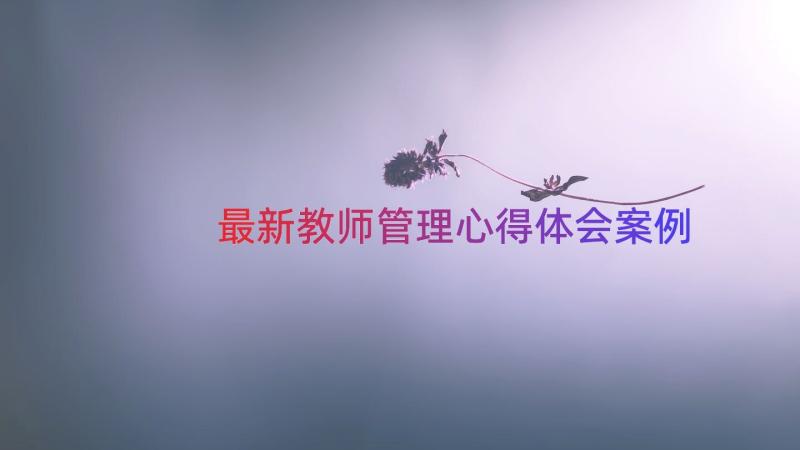 最新教师管理心得体会（案例12篇）