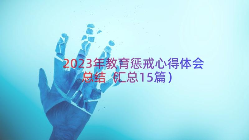 2023年教育惩戒心得体会总结（汇总15篇）