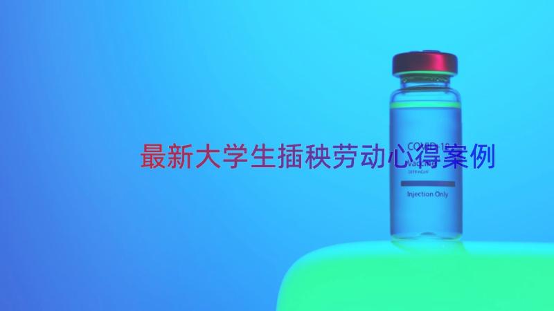 最新大学生插秧劳动心得（案例18篇）