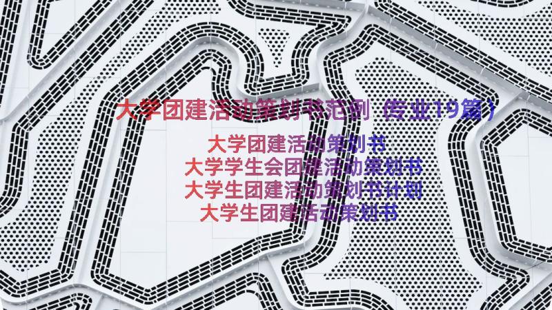 大学团建活动策划书范例（专业19篇）