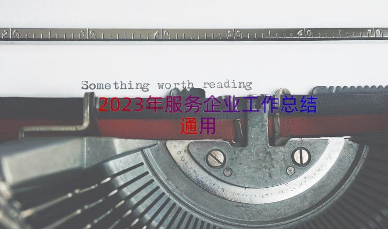 2023年服务企业工作总结（通用13篇）