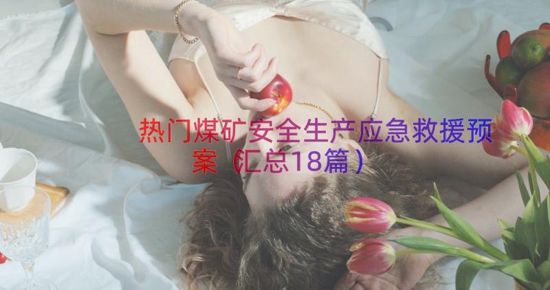 热门煤矿安全生产应急救援预案（汇总18篇）