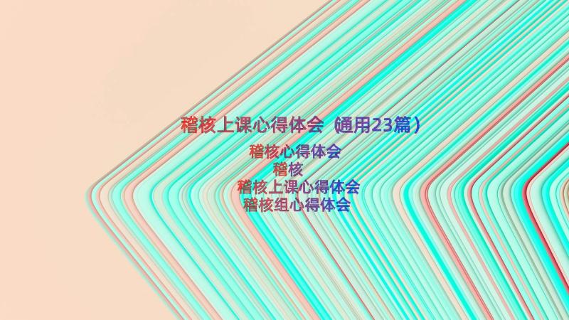 稽核上课心得体会（通用23篇）