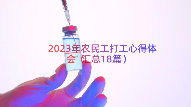 2023年农民工打工心得体会（汇总18篇）