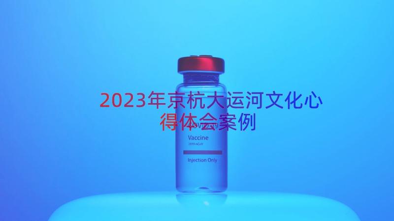 2023年京杭大运河文化心得体会（案例16篇）