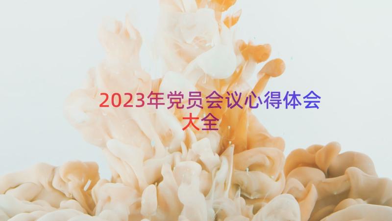 2023年党员会议心得体会大全（12篇）