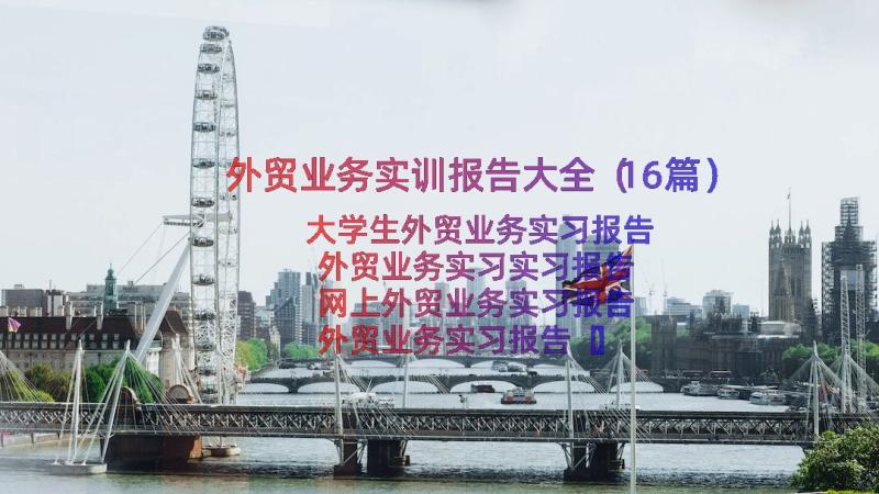 外贸业务实训报告大全（16篇）