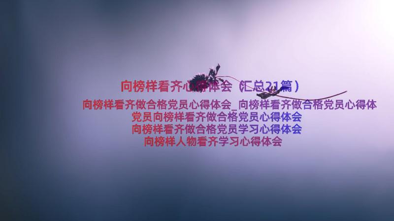 向榜样看齐心得体会（汇总21篇）