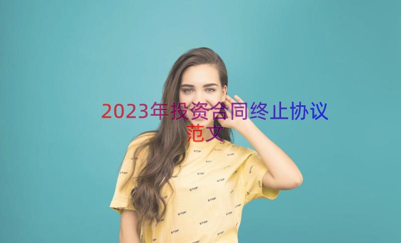 2023年投资合同终止协议范文（17篇）