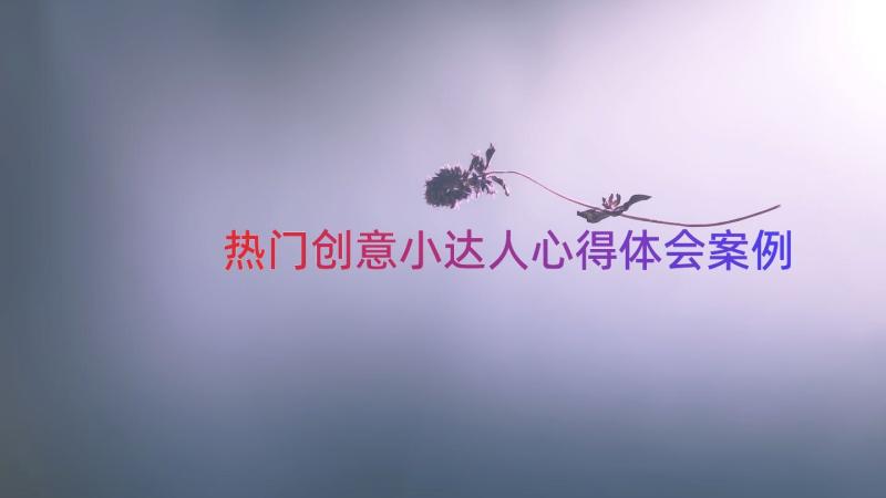 热门创意小达人心得体会（案例13篇）