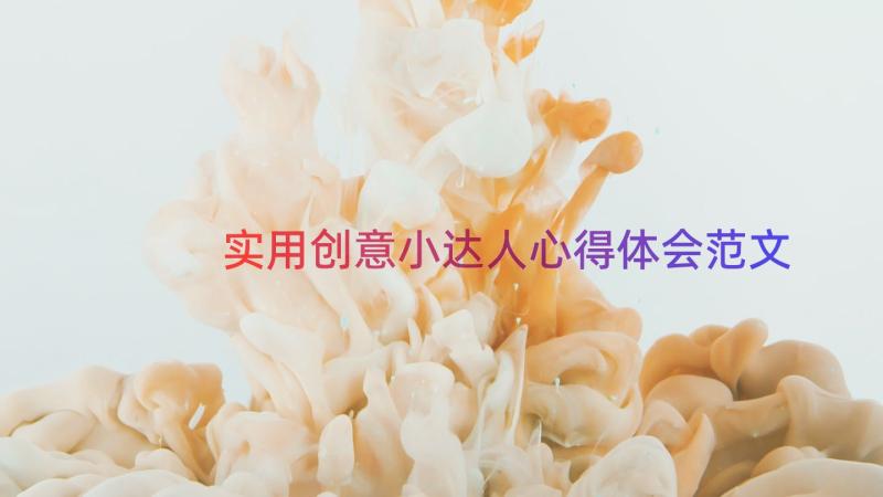 实用创意小达人心得体会范文（17篇）