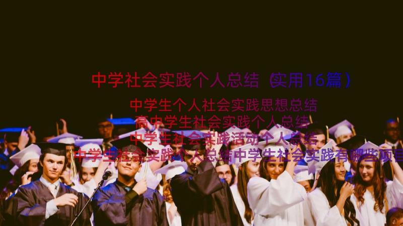 中学社会实践个人总结（实用16篇）