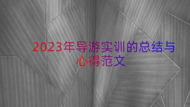 2023年导游实训的总结与心得范文（15篇）