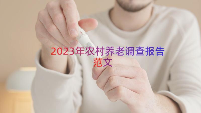 2023年农村养老调查报告范文（17篇）