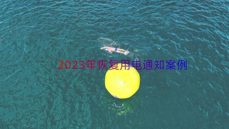 2023年恢复用电通知（案例14篇）