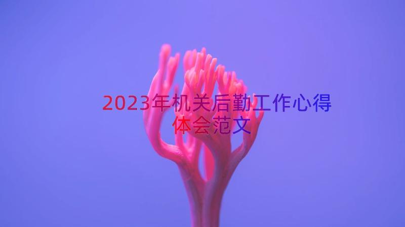 2023年机关后勤工作心得体会范文（18篇）