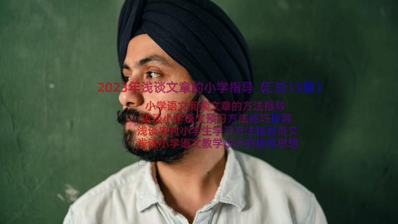 2023年浅谈文章的小学指导（汇总13篇）