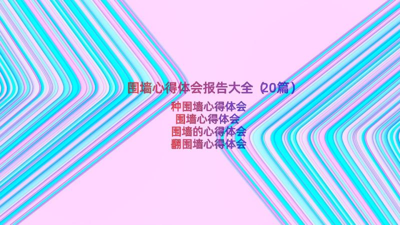 围墙心得体会报告大全（20篇）