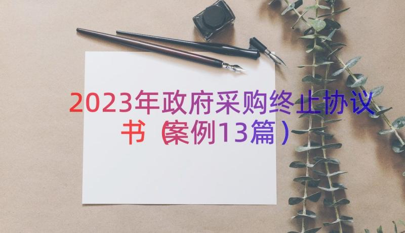 2023年政府采购终止协议书（案例13篇）