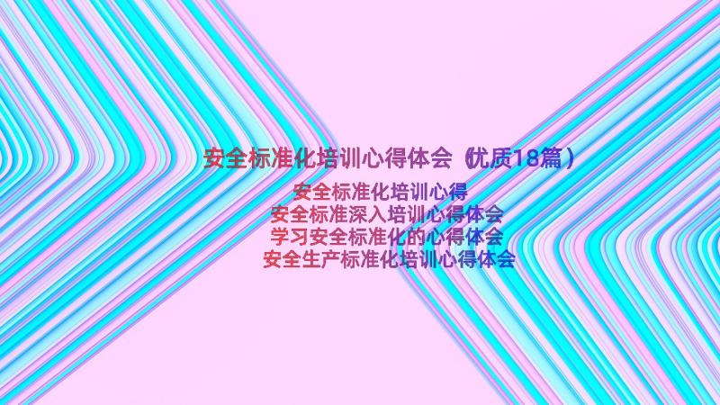 安全标准化培训心得体会（优质18篇）