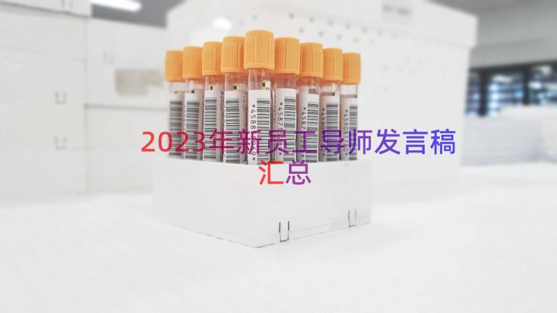 2023年新员工导师发言稿（汇总14篇）