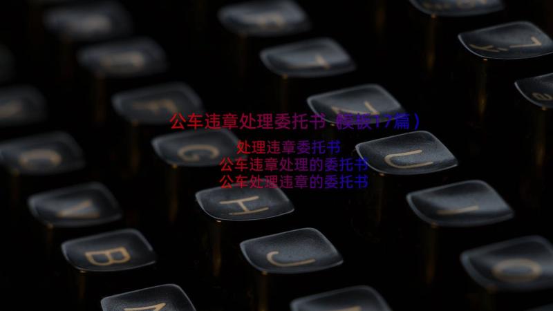 公车违章处理委托书（模板17篇）