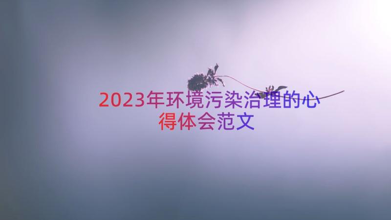 2023年环境污染治理的心得体会范文（16篇）