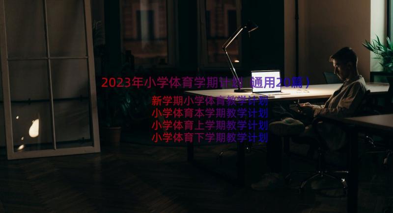 2023年小学体育学期计划（通用20篇）