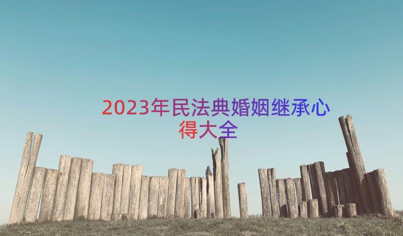 2023年民法典婚姻继承心得大全（13篇）