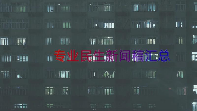 专业民生新闻稿（汇总17篇）