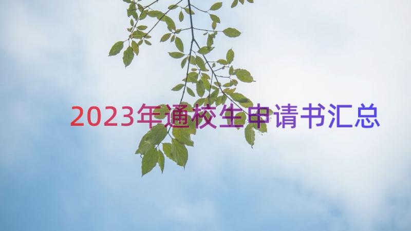 2023年通校生申请书（汇总12篇）