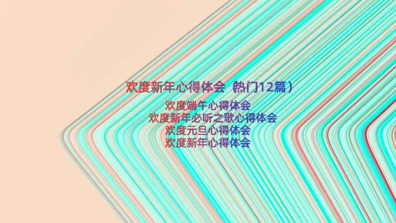 欢度新年心得体会（热门12篇）