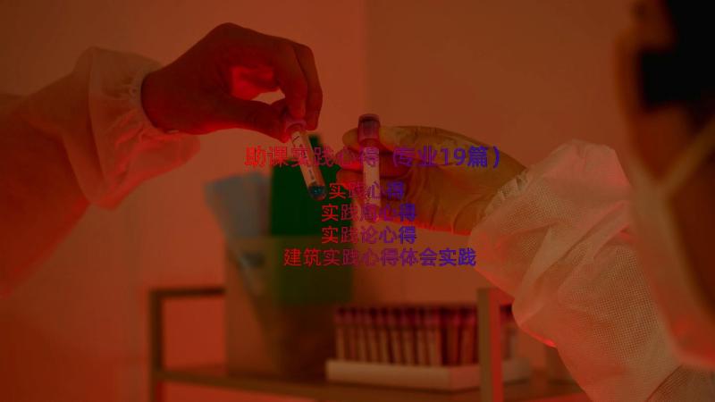 助课实践心得（专业19篇）