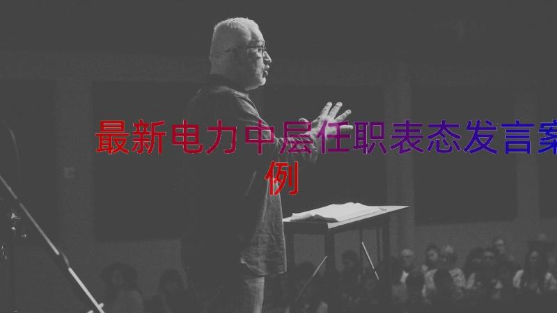 最新电力中层任职表态发言（案例17篇）