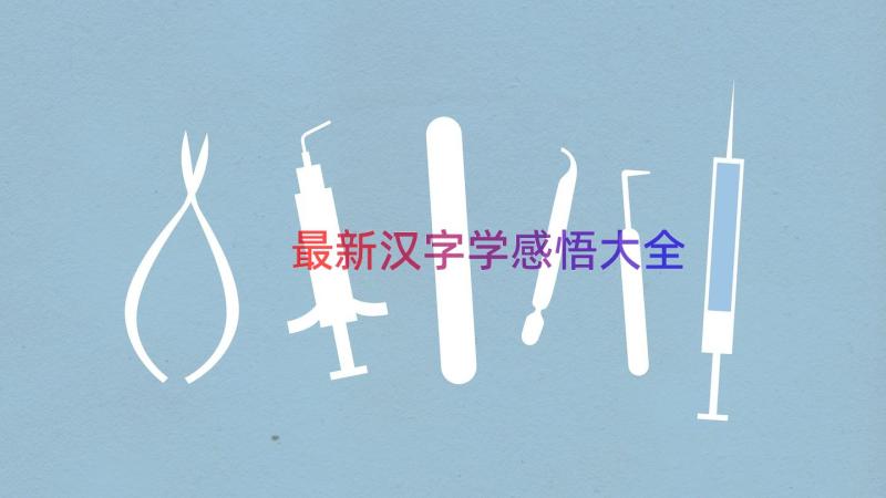 最新汉字学感悟大全（15篇）