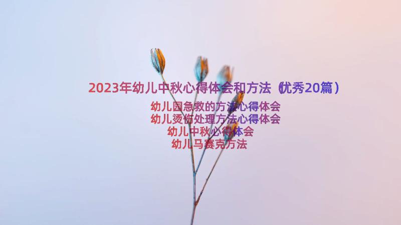 2023年幼儿中秋心得体会和方法（优秀20篇）