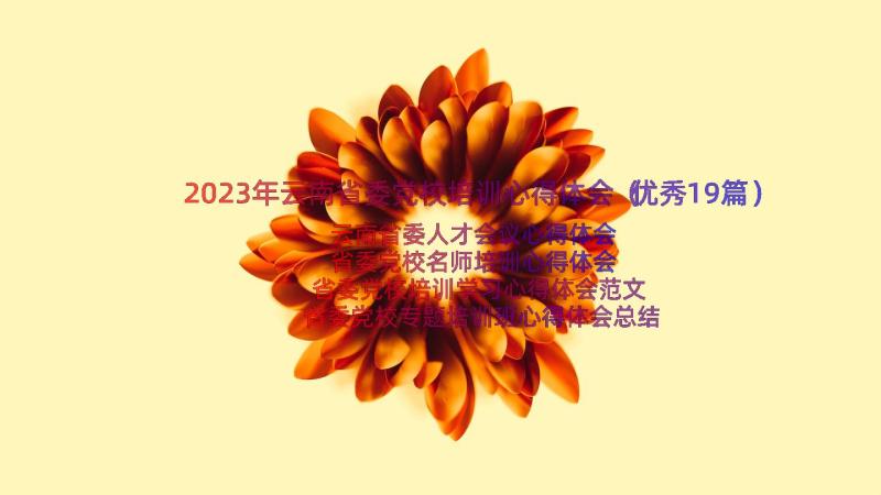 2023年云南省委党校培训心得体会（优秀19篇）