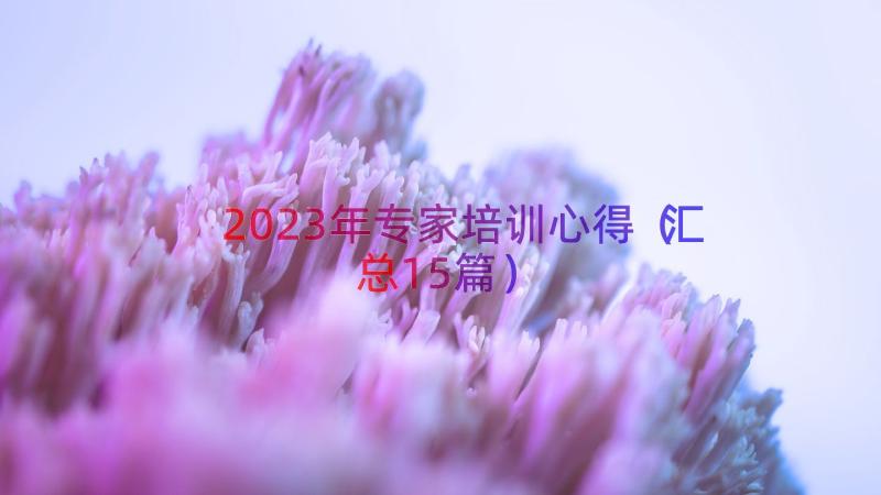 2023年专家培训心得（汇总15篇）