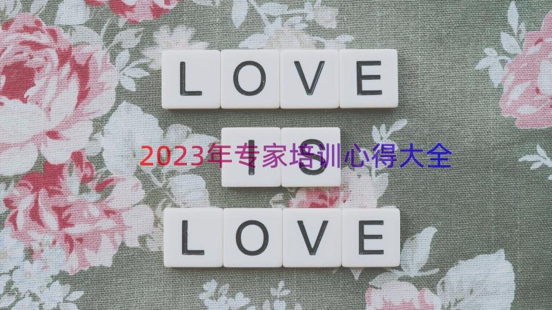 2023年专家培训心得大全（17篇）