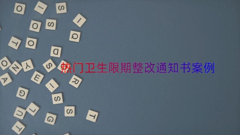 热门卫生限期整改通知书案例