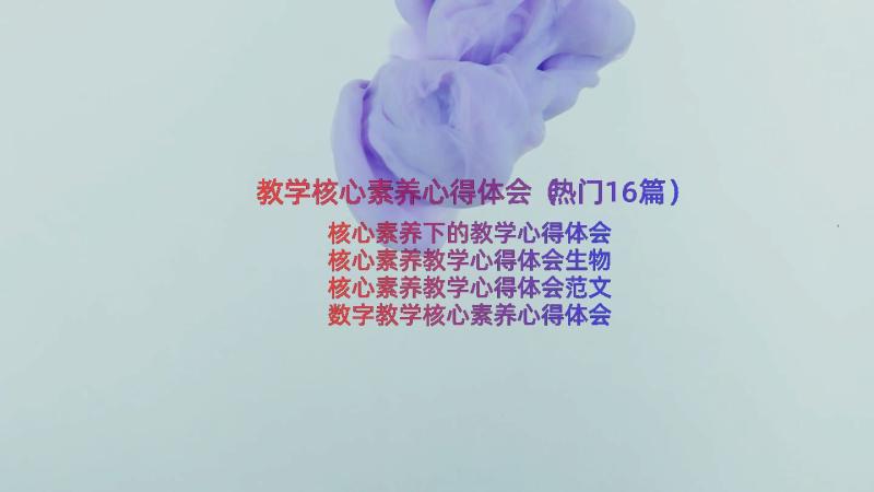 教学核心素养心得体会（热门16篇）