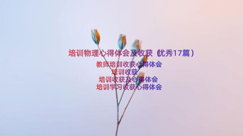 培训物理心得体会及收获（优秀17篇）