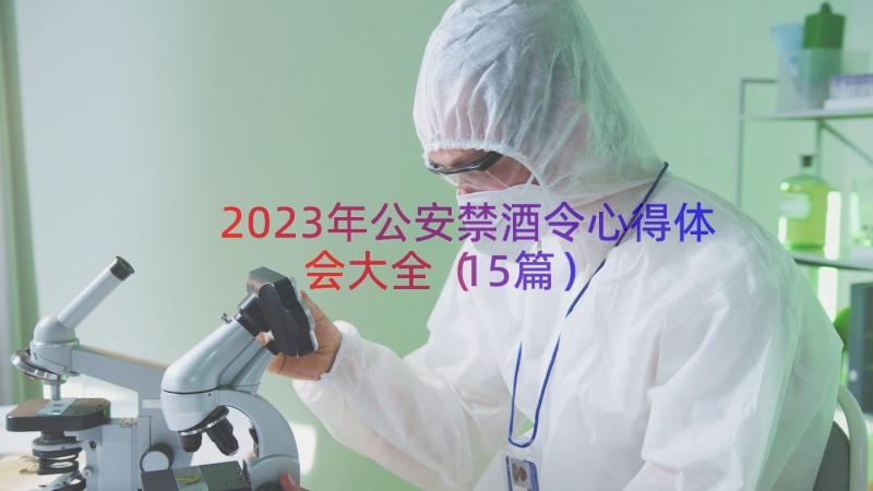 2023年公安禁酒令心得体会大全（15篇）