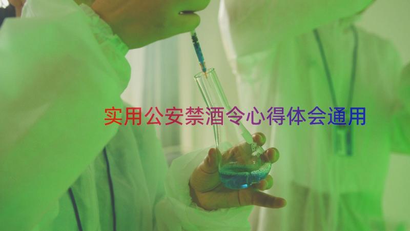 实用公安禁酒令心得体会（通用13篇）