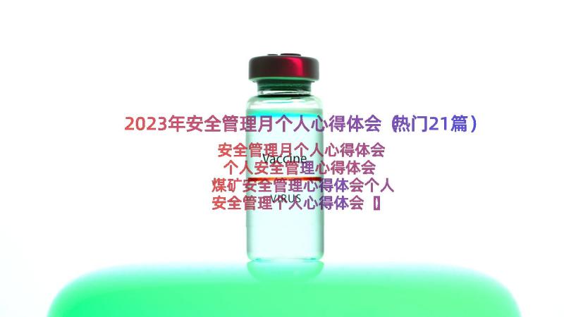 2023年安全管理月个人心得体会（热门21篇）